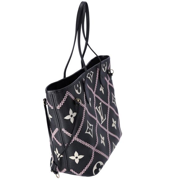 Louis Vuitton Neverfull MM Empreinte Embroidered Malletage Black Pink - Picture 2 of 9